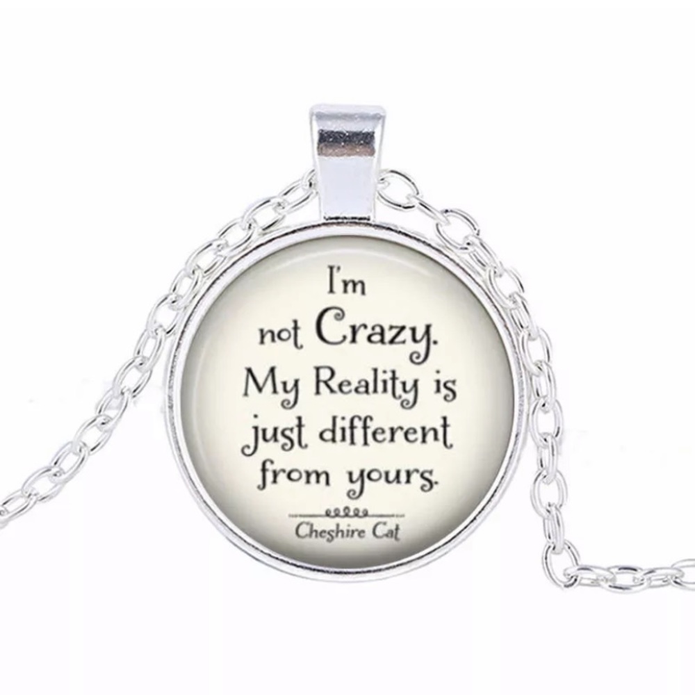 Alice in Wonderland Glass Necklace